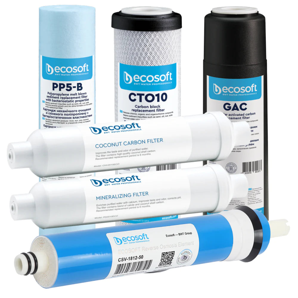 Ecosoft Reverse Osmosis Replacement Filters – 5 or 6 Stage | Bundle | Celtic Water Solutions